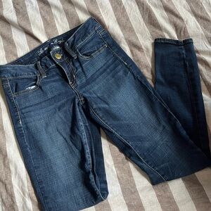 American Eagle Outfitters Women's Dark Blue Skinny Jeans